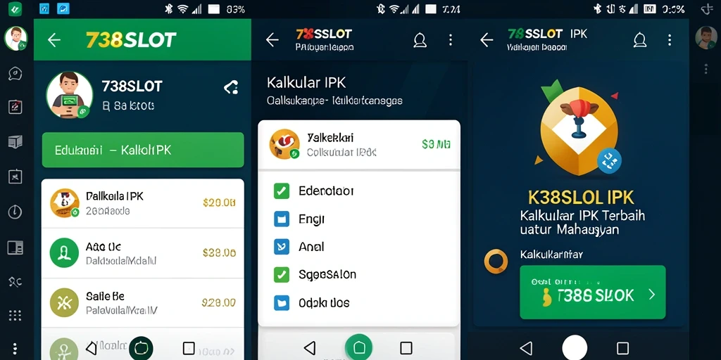 Antarmuka pengguna 738SLOT menampilkan kalkulator IPK yang sederhana dan mudah digunakan.