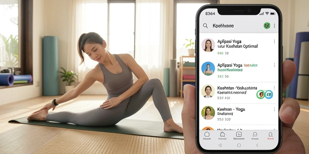 Tampilan antarmuka aplikasi 8364 yang intuitif untuk latihan yoga.