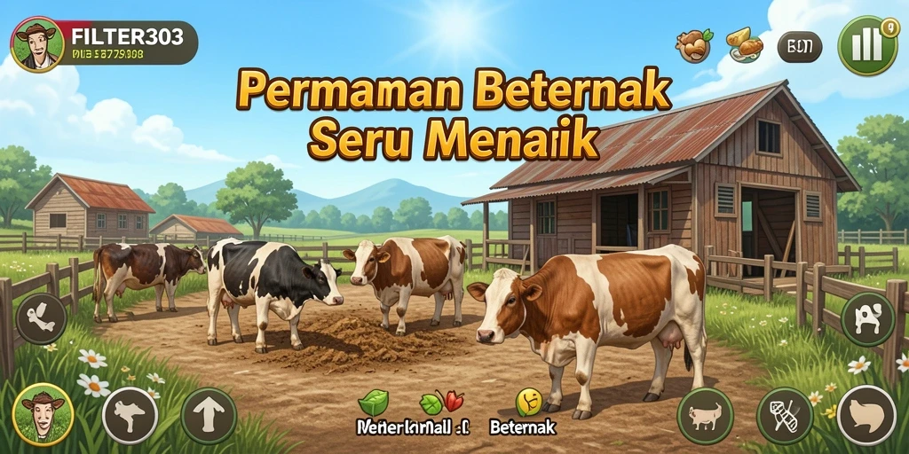 Tampilan antarmuka FILTER303 saat beternak dan bercocok tanam.