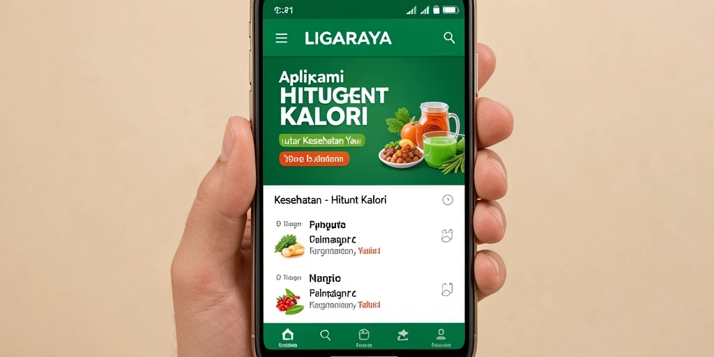 Tampilan antarmuka LIGARAYA yang intuitif untuk menghitung kalori.